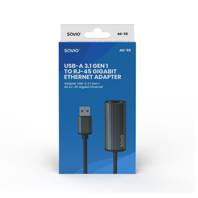 ADAPTADOR USB(A) - 1 X RJ-45 SAVIO AK-55