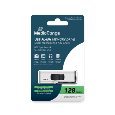 PENDRIVE 64GB USB 3.2 MEDIARANGE SILVER-BLACK