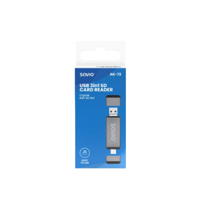 LECTOR TARJETAS SD USB 3 en 1 SAVIO AK-72