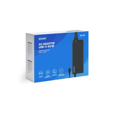 ADAPTADOR CORRIENTE SAVIO USB-C 65W ZA-01