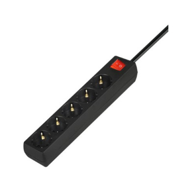 REGLETA DE 5 ENCHUFES SAVIO LZ-15 BLACK